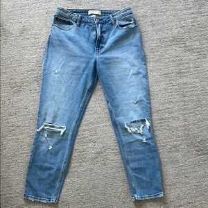 Abercrombie & Fitch Blue Skinny Jeans with Distressed Details